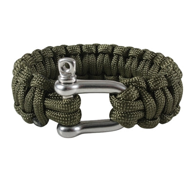 Paracord Bracelet w/ D Shackle - OD Green | Rothco