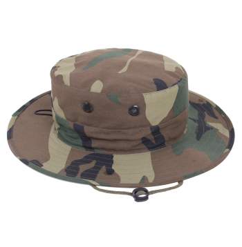 Adjustable Camo Boonie Hat – Woodland Camo