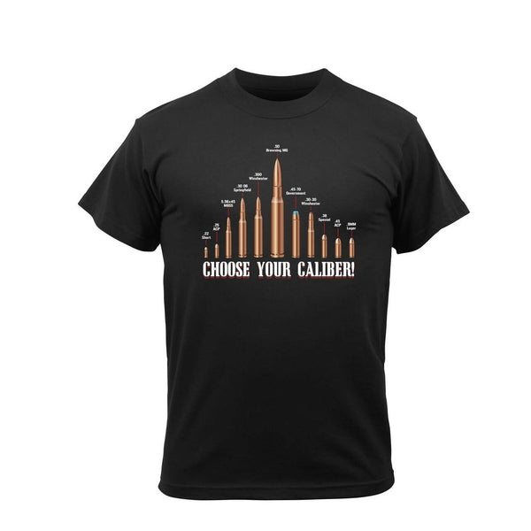 Graphic T-Shirt – “Choose Your Caliber” Black