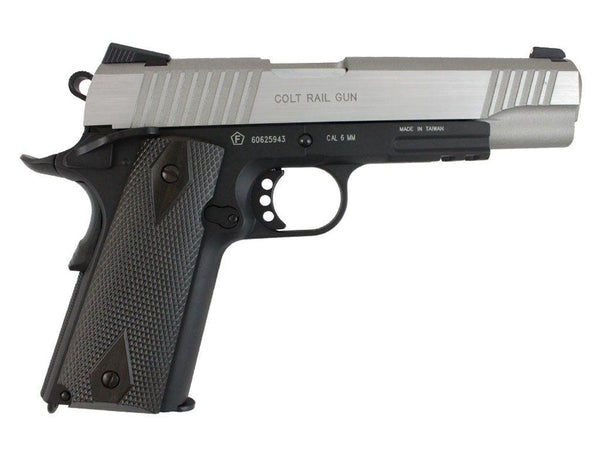 Cybergun Colt Licensed M1911 Two Tone Silver CO2 Blowback Airsoft Pistol By KWC