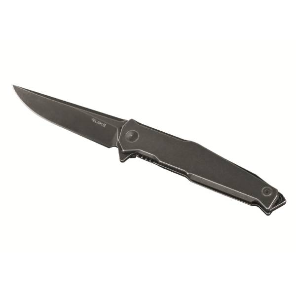 Ruike P108-SB Stonewash Folding Knife – Black | Ruike