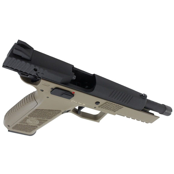 ASG CZ Licensed P-09 CO2 Blowback Airsoft Pistol – FDE w/ Outer Barrel threading