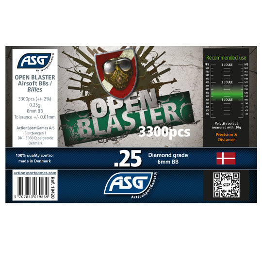 ASG Open Blaster .25 Biodegradable 6mm BBs – 3300 ct