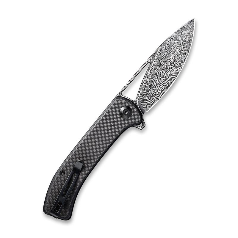 Civivi Riffle Folding Knife – Damascus Steel w/ Carbon Fiber Handle