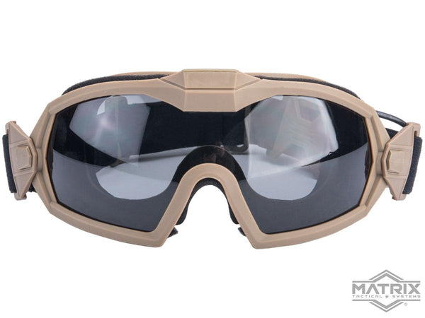 Matrix Tactical Anti-Fog Goggles w/ Fan – Tan | Matrix