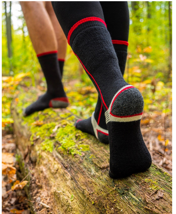 J.B. Field's Hiking "Mesh Air GT" Merino Wool Socks - Black