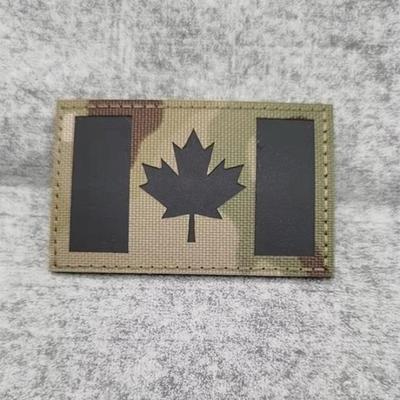 Laser Cut Canadian Flag IR Reflective Velcro Patch - Multicam