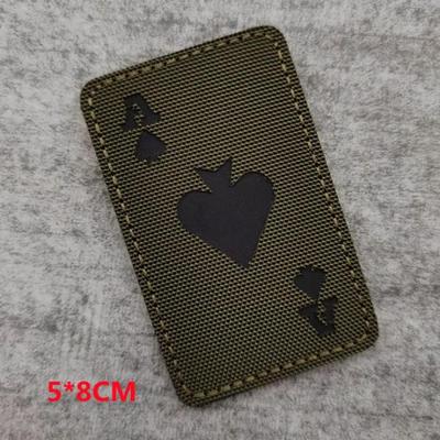 Ace of Spades Laser Cut IR Reflective Velcro Patch - Olive Drab