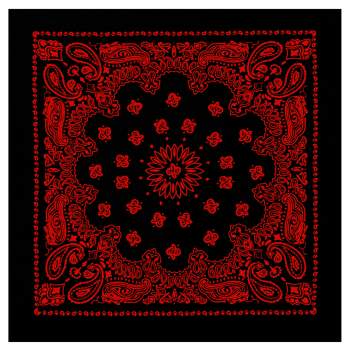Rothco Trainmen Paisley Bandana – 22”x22” Red on Black | Rothco