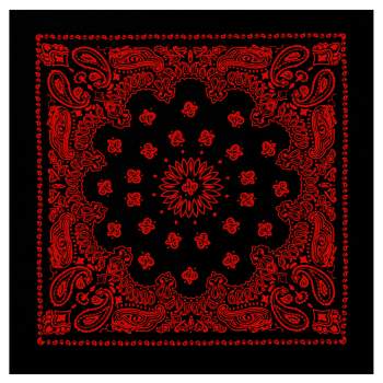 Rothco Trainmen Paisley Bandana – 22”x22” Red on Black | Rothco