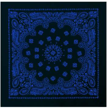 Rothco Trainmen Paisley Bandana – 22”x22” Blue on Black