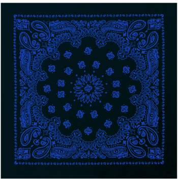 Rothco Trainmen Paisley Bandana – 22”x22” Blue on Black | Rothco