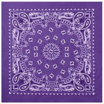 Rothco Trainmen Paisley Bandana – 22”x22” White on Purple | Rothco