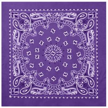 Rothco Trainmen Paisley Bandana – 22”x22” White on Purple