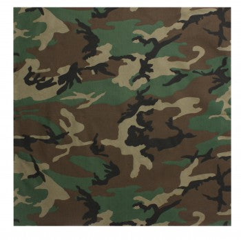 Rothco Classic Camo Bandana – 22”x22” Woodland Camo