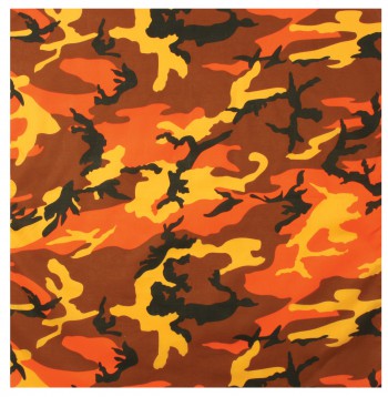 Rothco Color Camo Bandana – 22”x22” Orange Camo | Rothco