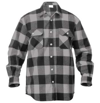 Extra Heavyweight Buffalo Plaid Flannel Shirt – Grey Plaid | Rothco