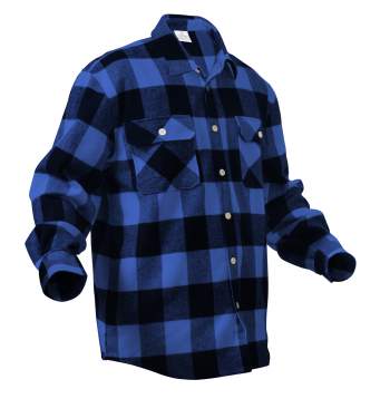 Extra Heavyweight Buffalo Plaid Flannel Shirt – Blue Plaid