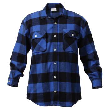 Extra Heavyweight Buffalo Plaid Flannel Shirt – Blue Plaid | Rothco