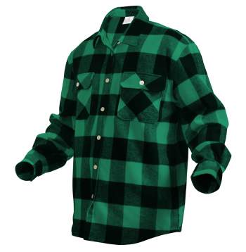 Extra Heavyweight Buffalo Plaid Flannel Shirt – Green Plaid