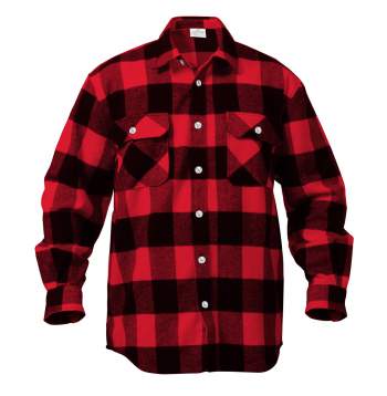 Extra Heavyweight Buffalo Plaid Flannel Shirt – Red Plaid