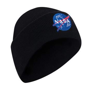 NASA Logo Embroidered Deluxe Beanie – Black