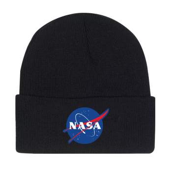 NASA Logo Embroidered Deluxe Beanie – Black
