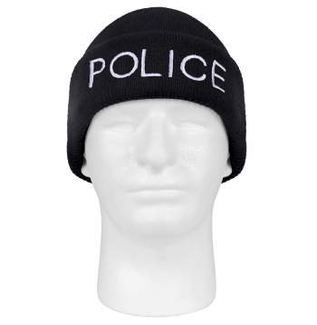 Rothco Embroidered Police Watch Cap – Black