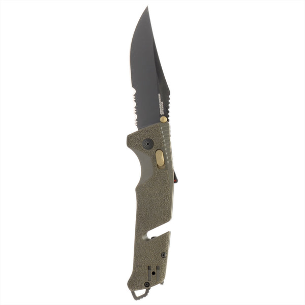 SOG Trident AT Assisted Folding Knife – Olive Drab w/ Partial Serration | SOG Knives